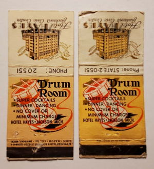 Hotel Hayes - Matchbook (newer photo)